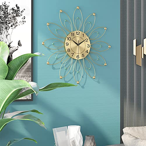 Modern Mid Century Wall Clock, Large Metal Clock Starburst Wall Clocks, Battery Operated Non-Ticking Silent Sunburst Quartz Clocks, Home Decorative Wall Clocks For Kitchen And Bedroom #TOP3