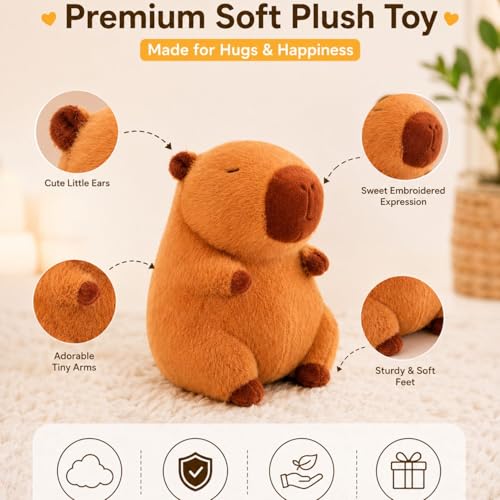 Image of Capybara 25cm | Ultra Soft Plush Stuffed Toy | Cute Hugging Pillow | Gift for Kids Boys Girls