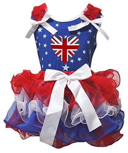 Camisa RWB infantil con falda de pétalos y estrellas azules desde recién nacido