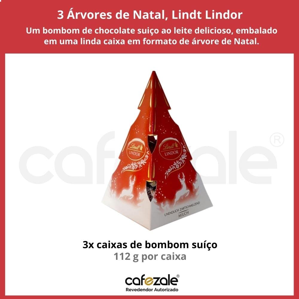 Chocolate Lindt Lindor, 3 Caixas Árvore de Natal 112g : Amazon.com