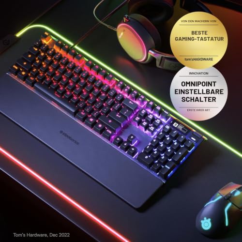 SteelSeries Apex Pro HyperMagnetic Gaming Tastatur — Einstellbare Betätigung — OLED-Bildschirm — RGB - USB-Passthrough​ – Ansicht 2