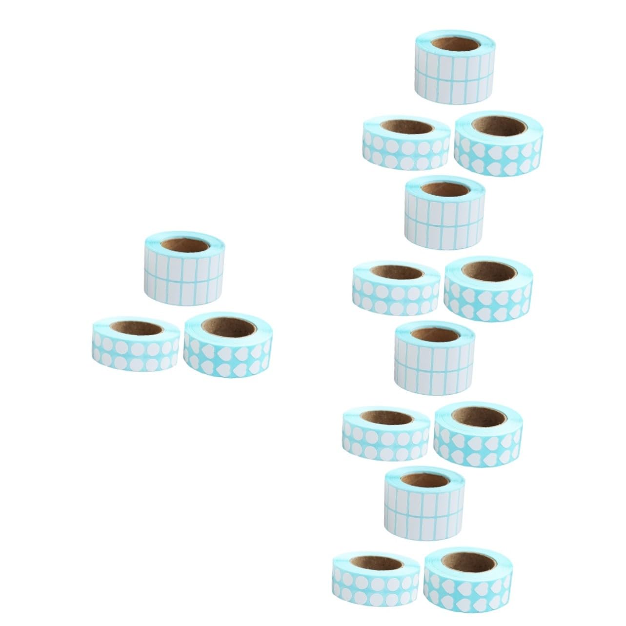 15 Etichette Adesive Classificazione Vuote in Forme Diverse Rotondo Quadrato Totali per Organizzazione con Adesivo Resistente e Superficie Scrivibile
