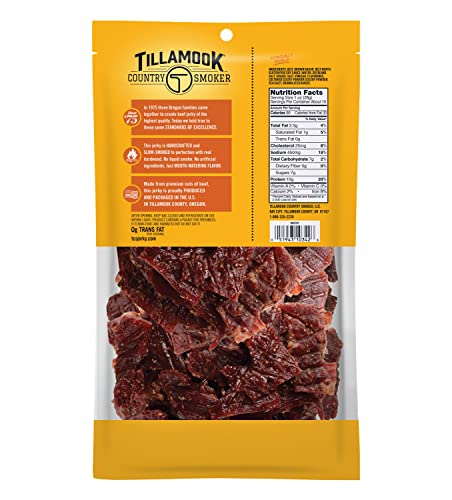 Image of Tillamook Country Smoker Real Hardwood Smoked Beef Jerky, Teriyaki, 10 Ounce (Pack of 2)