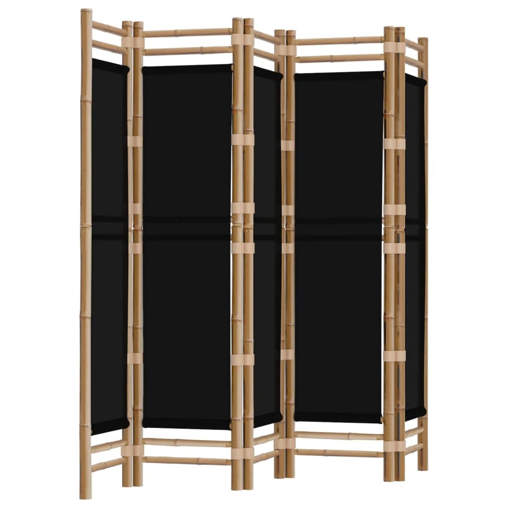 vidaXL Cloison de séparation Pliante 5 Panneaux 200 cm Bambou et Toile