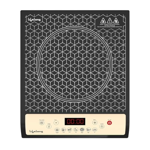 Image of Lifelong LLIC102 1800W Induction Cooktop | 7 Preset Indian Menus | Auto Shut-Off | Touch Control Panel | Energy Efficient | Portable Electric Stove | 1 Year Warranty (Black)