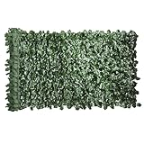 Outsunny Haie Artificiel Brise-Vue décoration Rouleau 3L x 1H m Feuillage réaliste Anti-UV Vert Foncé