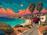 5D Diamond Painting Paisaje Pintura Diamante Atardecer Patrón, Diamond Painting Kit Completo, Punto de Cruz Diamante Art Manualidades Adultos Kit, Regalo, Decoracion Pared Salon, 35 x 50 cm, Model447