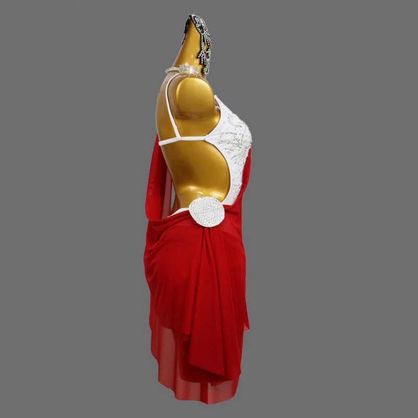 Frauen Latein Tanzkleid, Erwachsene Strass Hohle Rücken Latein Tanzkleider Hosenträger Ärmelloses Wettkampfkleid Für Gesellschaftstanz Tango Cha Cha Tanz Outfit