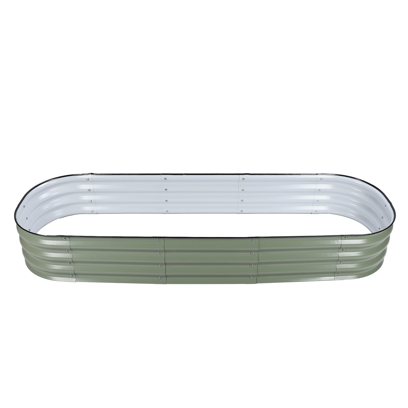 Kit Letto da Giardino Rialzato, Fioriera Rialzata in Metallo Resistente con Bordi Arrotondati Fai da Te Facile da Installare Spessore Maggiore per le Piante (Verde chiaro)