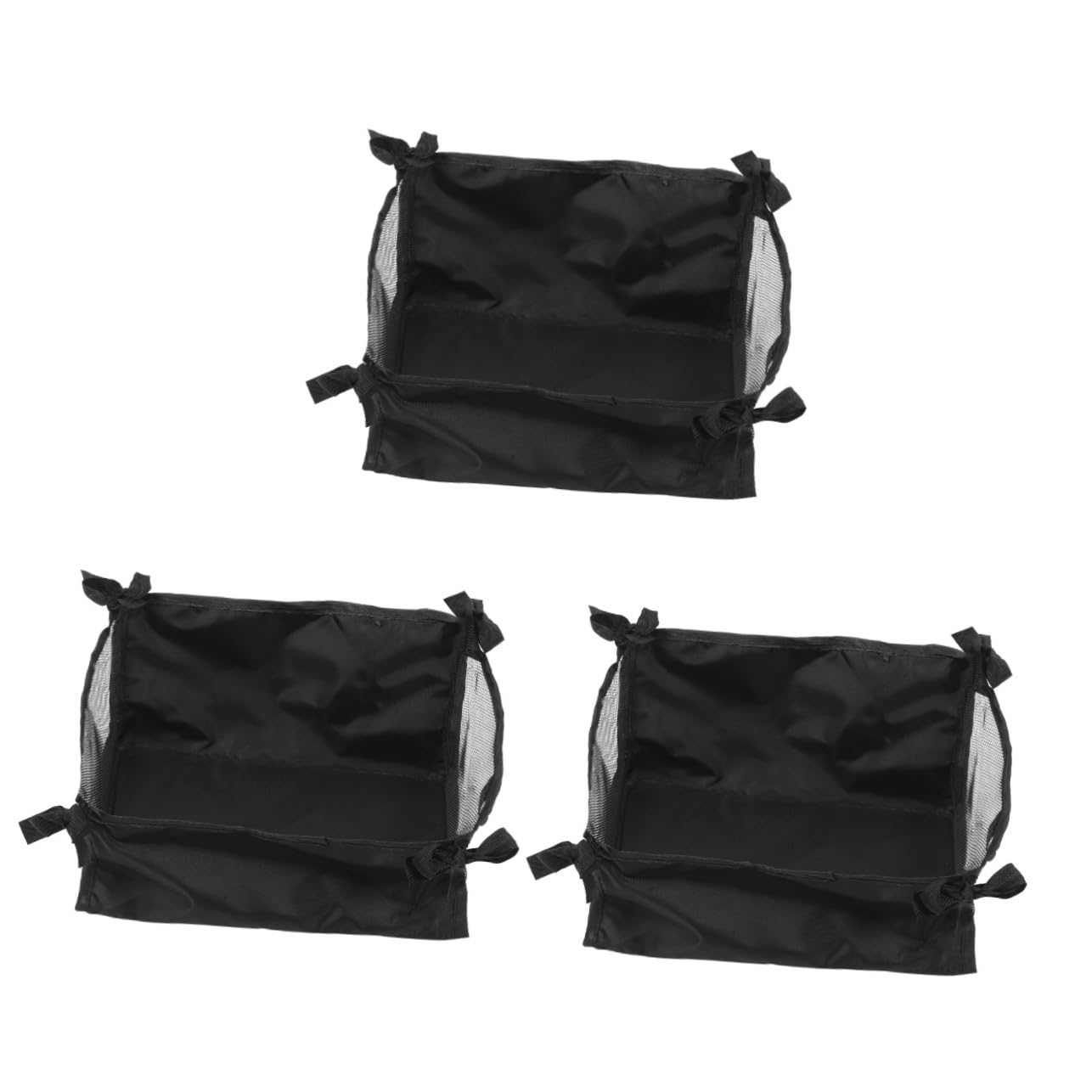 HANABASS 3 Stück Kinderwagen Organizer Tasche aus Oxford Leichter Robuster Staufachbeutel für Wickeltasche Windelhalter und Accessoires Praktische Untergestell Aufbewahrungstasche Schwarz