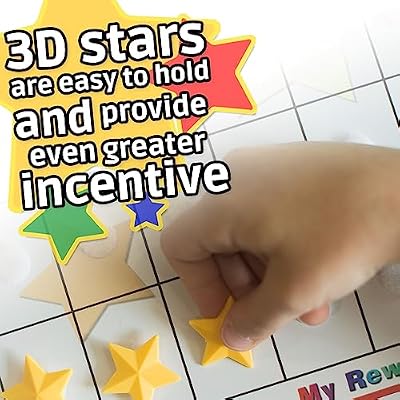I Can Do It Reward and Responsibility Chart Task Bundle, Dry Erase Incentive Chart with 65 Tasks, 8 Blanks & 3D Stars- Weekly Magnetic Chore, Behavior, Star Chart for Kids Ages 3-10 Kenson Kids