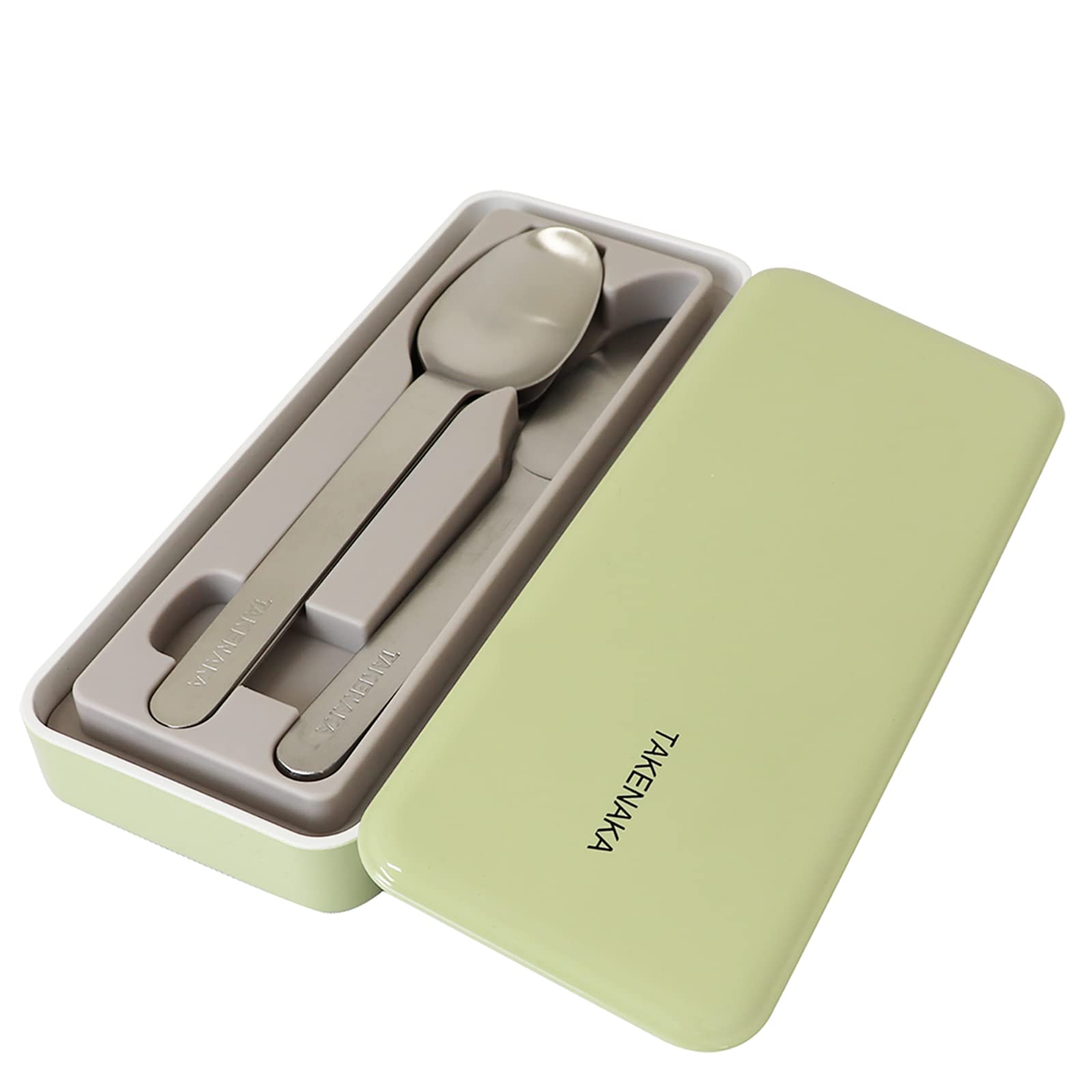 Stainless Cutlery Set from TAKENAKA Japan, Cutlery Set including Fork, Knife, and Spoons (Pale Olive)