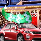 Soulchen 5 FT Christmas Inflatable Car Decorations with LED Lights Blow up Lying Down Christmas Tree for Outdoor Car Roof Decor Xmas Vehicle Accessories Yard Lawn Garden