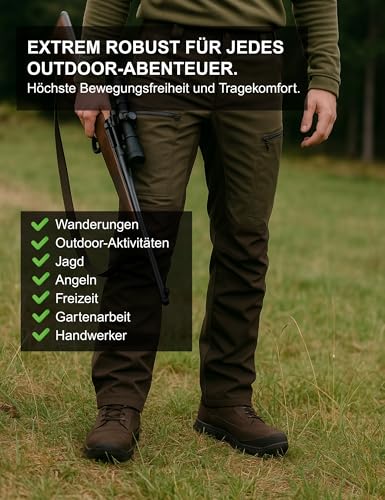 La Chasse® Stretch-Funktionshose Denver Jagdhose Herren Oliv/braun Jägerhose Stretchhose für die Jagd Dehnbund von Oefele Jagd