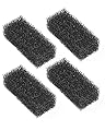 Pawfly 4 Pcs Replacement Filter Pads 11-40 L Internal Aquarium Filter, Fish Tank Filter Media Sponge, Black Bio Foam for Water Filtration