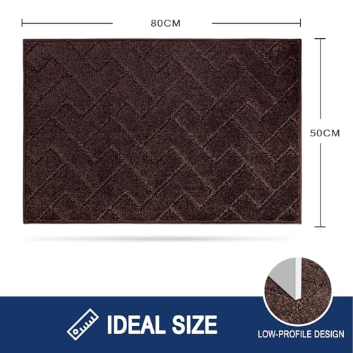 FCSDETAIL Dirt Trapper Indoor Door Mat 50 x 80 cm, Machine Washable Entrance Rug, Super Absorbent Dog Doormat - Image 2