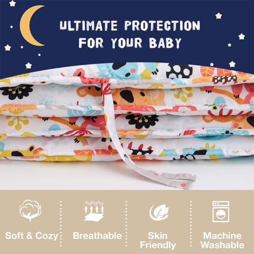 4in1 Cotton Críb Bùmper Pads for Boys Girls, Soft Breathable Patterned Críb líner, Safe Protector Pads Sets for Toddler, Safe Protector Cushioned Cotton Liner ( Color : Z )