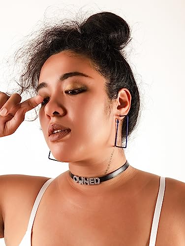 Sacina Gothic Punk Cute Owned Choker, Black Choker, Black PU Leather Chocker Collar, Gothic Goth Necklace, Costume Jewelry, Halloween Christmas Jewelry Gift for Women3