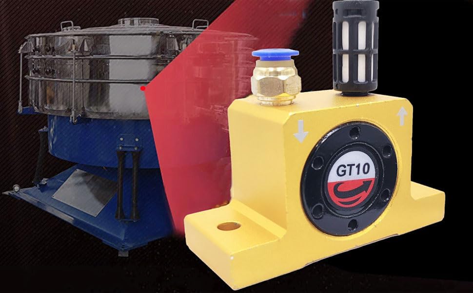 Miniatura 7 de (2 piezas) GT10 Vibrador neumático de turbina de aire G 18 "vibradores de turbina neumática industrial serie Golden GT-10