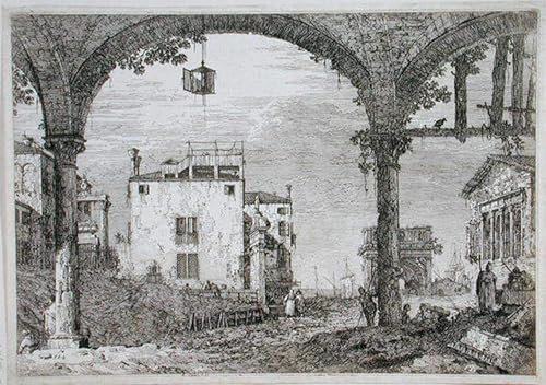 Cuadro de lienzo paisaje de Canaletto: decoración clásica de salón