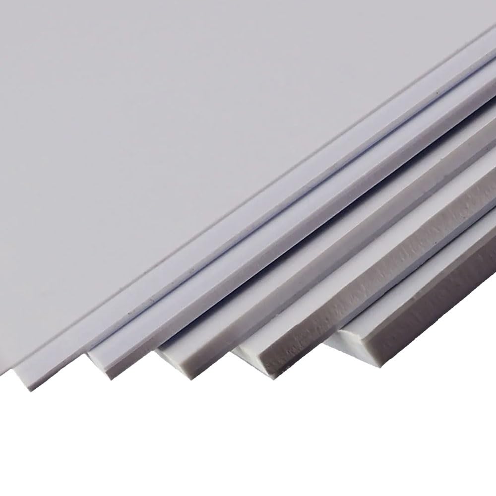 5 hojas de plástico reutilizables lisas ABS blancas for proyectos de bricolaje, opciones de espesor 1/2/3/4/5 mm(100x200x5mm)