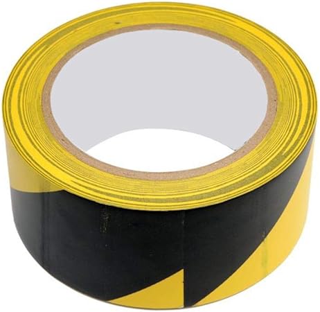 33 Meter Absperrband Kennband schwarz/gelb Warnband selbstklebend ...