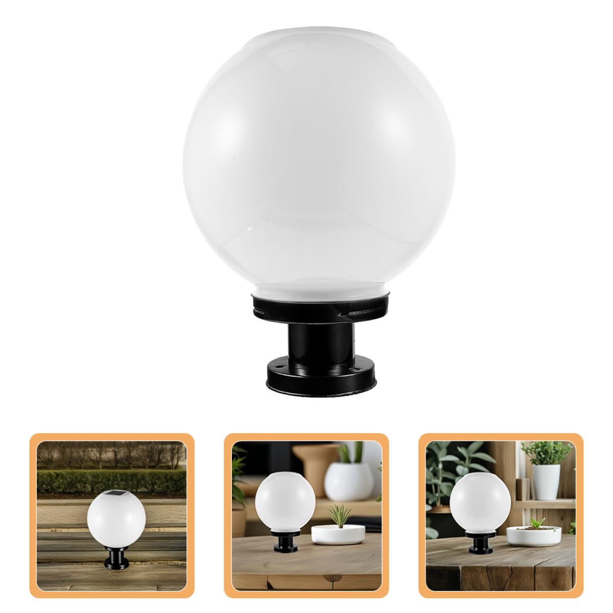 DOITOOL Lampioncino da Giardino Solare con Sensore Automatico, Sfera in Acciaio Inox e Acrilico, per Cortile e Vialetto