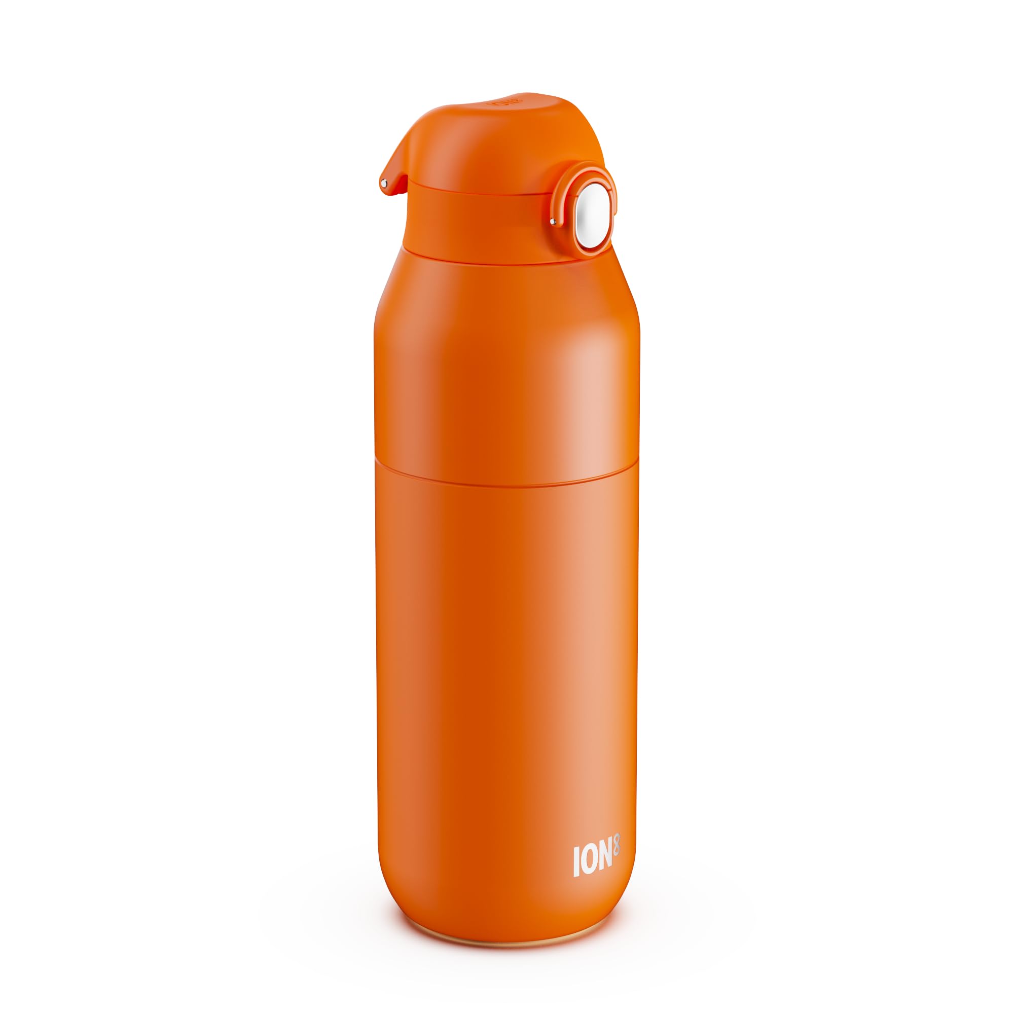 ION8 Primo Revive Insulated Water Bottle 720 ml (24 oz)– Leakproof Stainless Steel Bottle with Flip Lid, One Touch Open, Fast Flow, Vacuum Insulated Hot & Cold, Dishwasher Safe, Orange