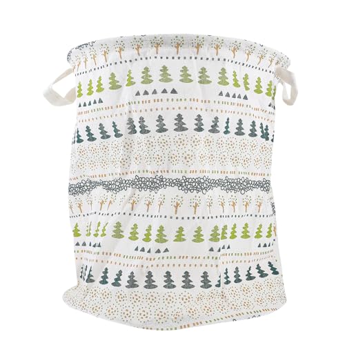 iplusmile Cesto de Colada de Lino con Estampado Organizador Multiusos para Ropa Sucia y Juguetes Gran Capacidad Diseño Portátil y Resistente para Dormitorios y Baños