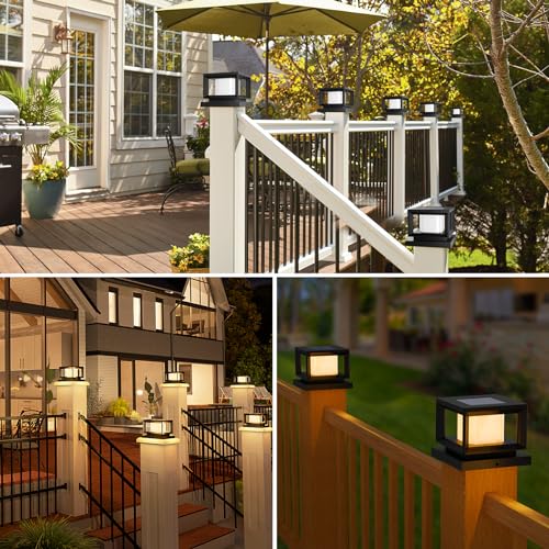 Mlambert USTX-SPL04-POST-8 Pack Solar Post Lights Outdoor, Waterproof Fence Cap Lights For Deck thumb #8