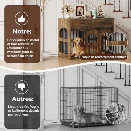 Meuble cage chien intérieur IRONCK pour intégrer la niche dans votre salon - 5