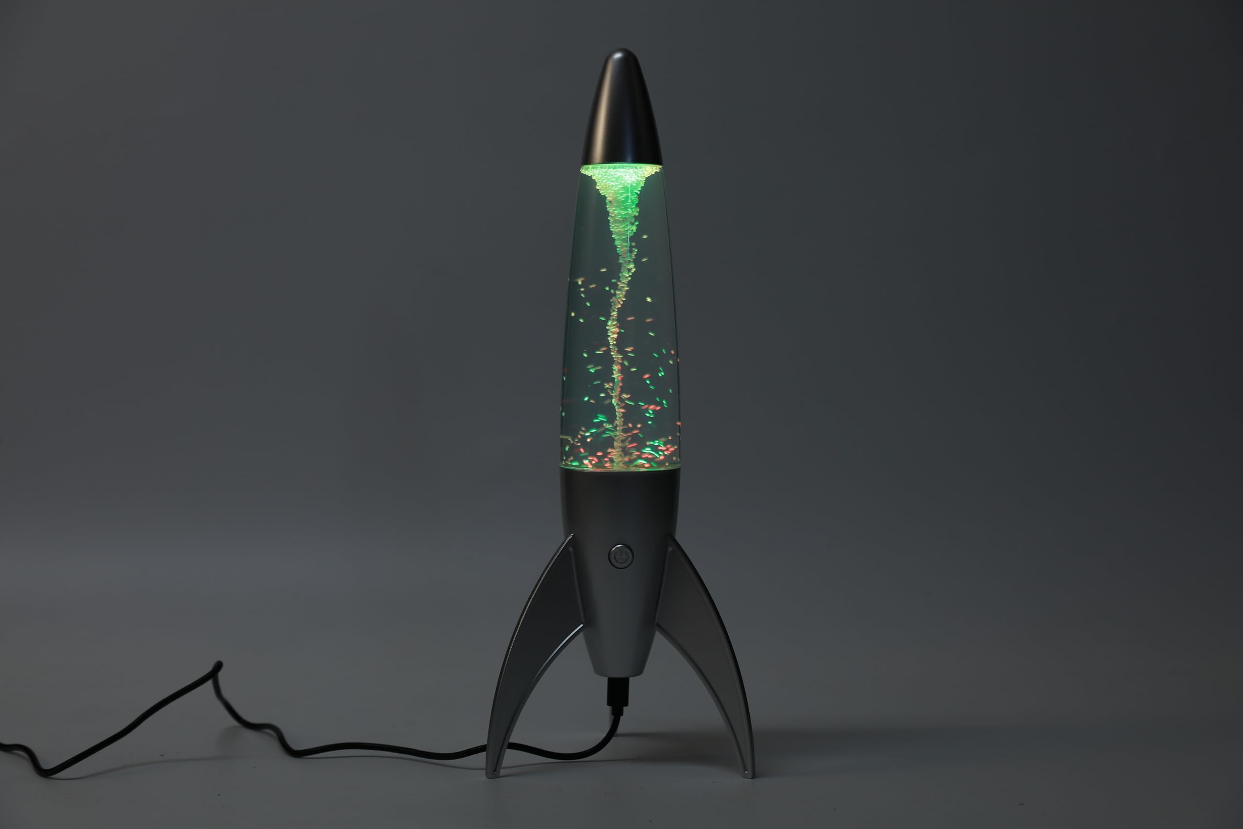 I-TOTAL - Lavalampe LED Tornado Grau, Farbwechsel RGB - 36 cm