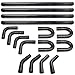 Krator 2.5" Mild Steel DIY Custom Mandrel Exhaust Pipe Straight & Bend Kit - 48" Straight, 90 Degree, 45 Degree, 180 Degree U-Bends Pipes