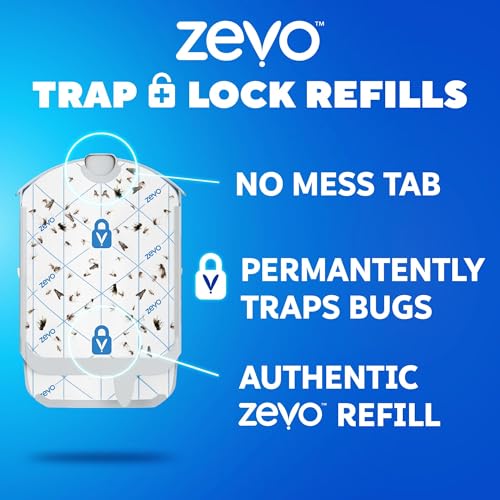 Image of Zevo Flying Insect Refills for Indoor Light Trap: 12 Light Trap Refill Cartridges Capture Fruit Flies, Gnats and Houseflies (12 Cartridges)