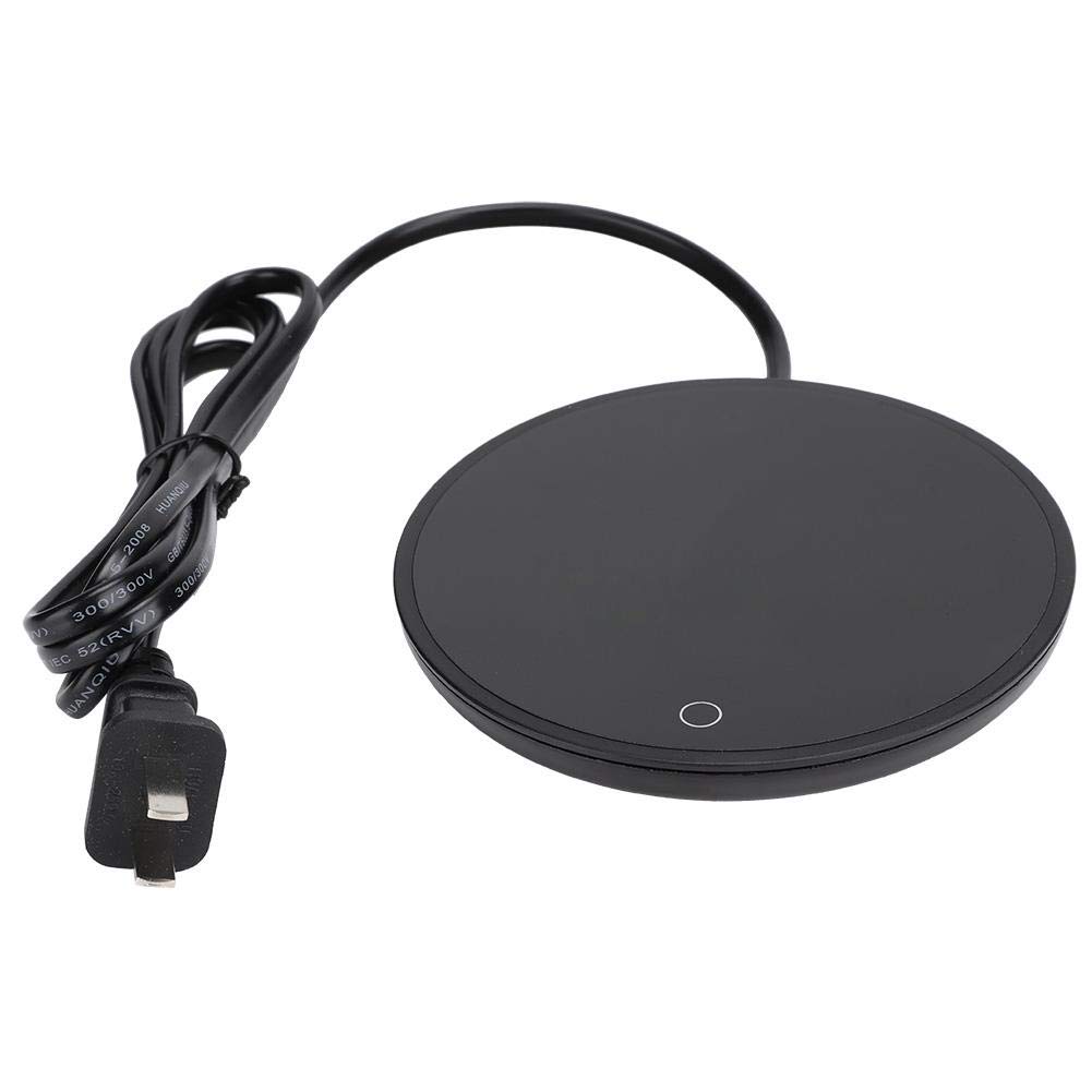 Cup Warmer Pad, Portable Electric Waterproof Touch Heating Cup Mat Coffee Mug Warmer Pad Beverage Heater for Coffee Tea Milk, Waterproof/Electricity Leakage Proof(Black US 110V)