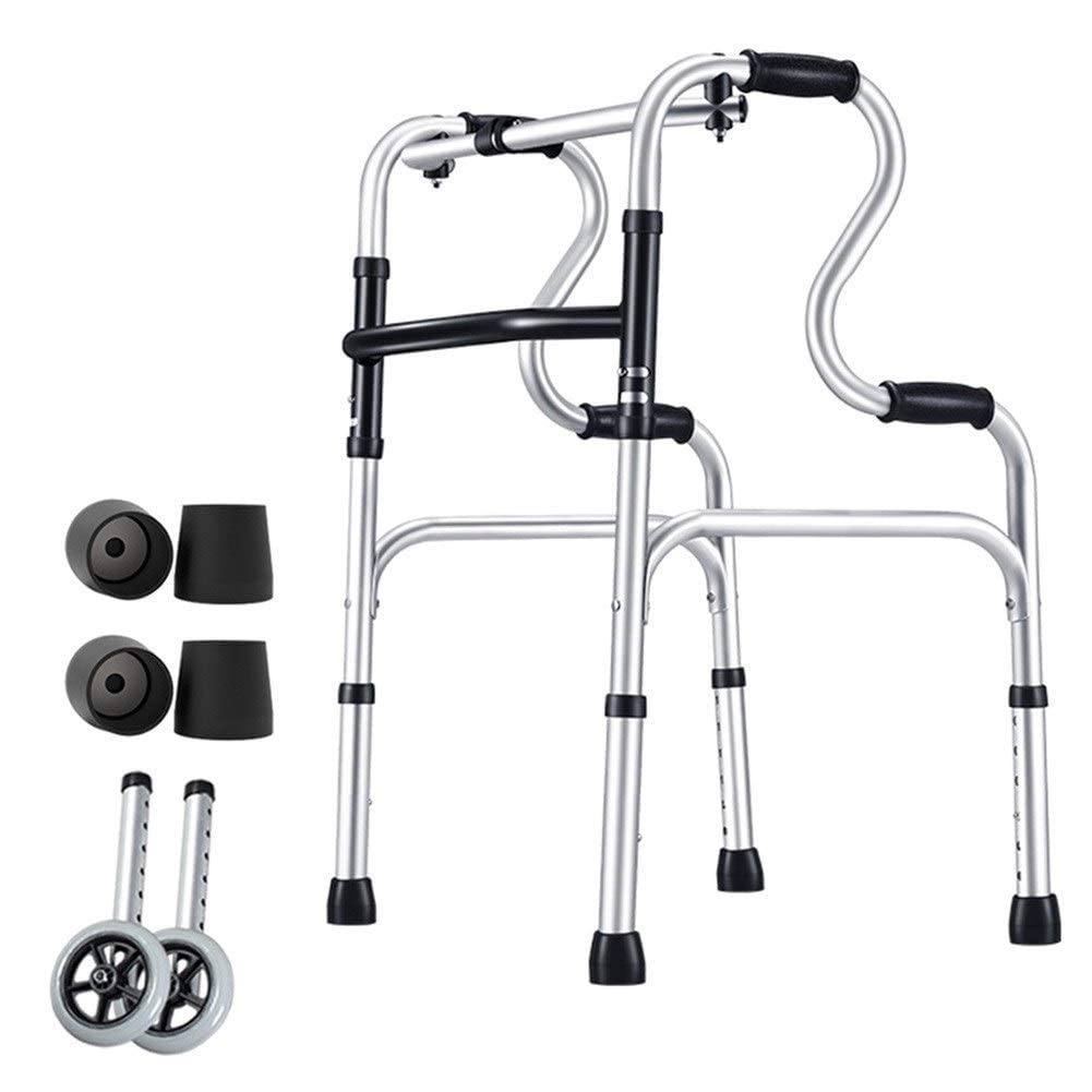 Ligero para Personas Mayores, Ancianos y discapacitados: Andador Plegable para Uso en Interiores y Exteriores, Carga 180 kg / 400 Libras (con Asiento) (con 2 Ruedas)