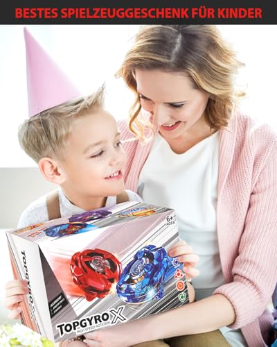 Kreisel X Set, 12 Kampfkreisel, 3 Launchers und 1 Griff, Kinderspielzeug Geburtstagsgeschenk mit Aufbewahrungs Box, Ideal für 6+ Jahre alte Jungen (X4-12PCS)