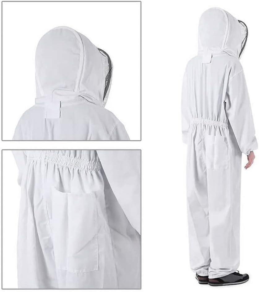 Bee Suit Full Body Beekeeping Suit with Veil Hood Hat Bee Keepers Suits Protective Proof Clothing for Beekeeping Equipment.