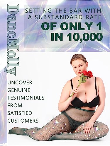 Image of DancMolly 10X Strong Ultra Sparkly Rhinestone Fishnet Stockings, Plus Size Sparkle Tights for Women Sexy Party Concert Outfit
