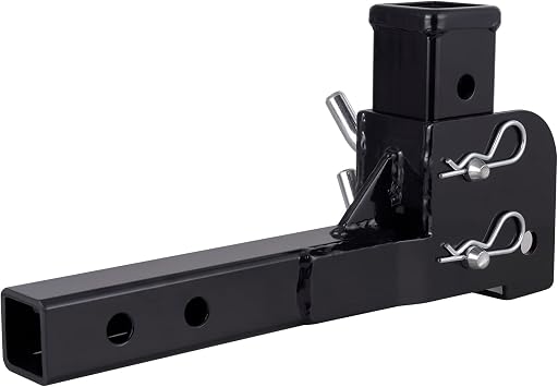 Folding 2" Trailer Hitch Adapter, Hitch Mount Adapter Black Power Coat Finished 500LB TW Capacity -Thicker Material Upgraded Version