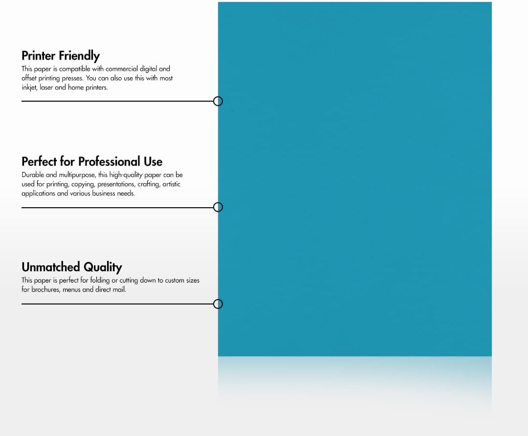 LUXPaper 8.5" x 11" Paper | Letter Size | Bright Blue | 60lb. Text | 250 Qty