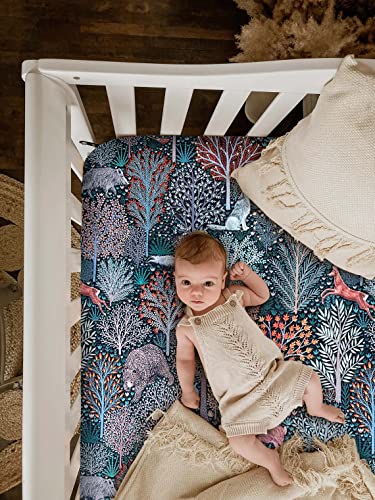 Image of Soft Fitted Crib Sheet, Stretchy and Breathable Toddler Crib Sheet for Boys and Girls, Fits Standard Crib and Toddler Mattress (Jungle Animals)