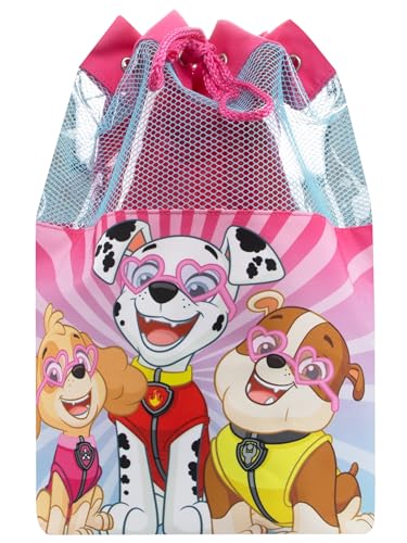 Paw Patrol Girls Swim Bag | Girls Drawstring Bag | Marshall, Rubble And Skye Backpack | Official Merchandise
