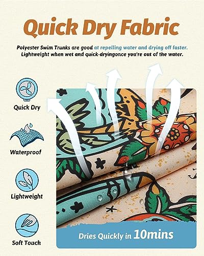 maamgic Mens Short 80s 90s Vintage 5.5" Swim Trunks Swimsuits Board Shorts Compression Liner Quick Dry 2 in 1 Beach Swimwear3