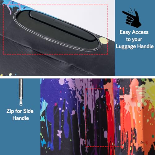 Image of HOKIPO Suitcase Covers for Trolley Suitcase, 220gsm Durable and Washable, Large (26-27inch) - Color Drip (AR-6345-D5)