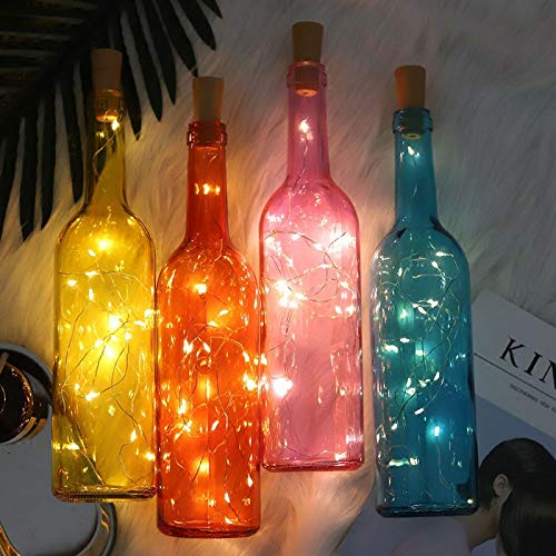 KALUO Luci A Sughero Per Bottiglie - 6 Pezzi, 3M Di Filo Di Rame Con 30 LED Viola - Alimentazione A Batteria, Impermeabili, Per Decorazioni Feste, Matrimoni, Natale