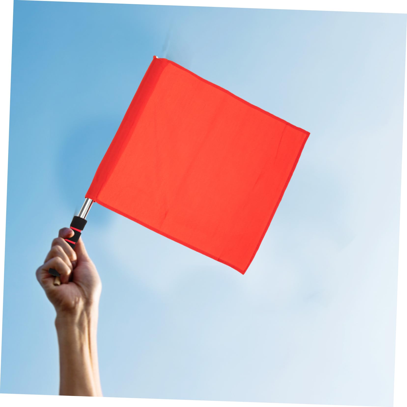 POPETPOP 2pcs Referee Flags Red Signal Flag for Martial Arts Soccer Hand Signal Set