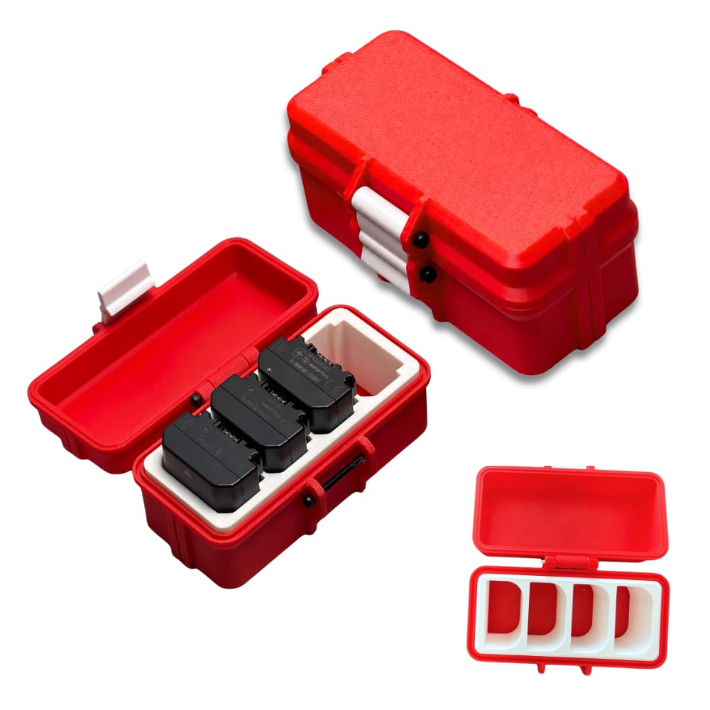 Camera Battery Storage Case for Sony NP-FZ100, Camera Battery Holder Box, Hard Protective, Water and Sockproof Case Compatible with Sony Alpha A7 III A7 IV A7C A6700 A7R V FX3 ZV-E1, Holds 4 Batteries-picture-30