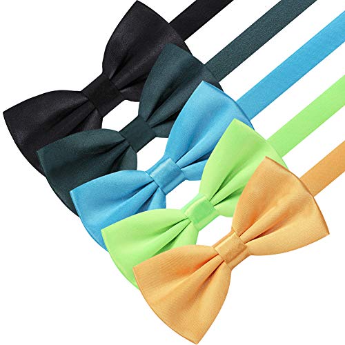Image of AUSKY 8 PACKS Elegant Adjustable Pre-tied Bow Ties for Men Boys (1&4&5&6&8 Pack for option)