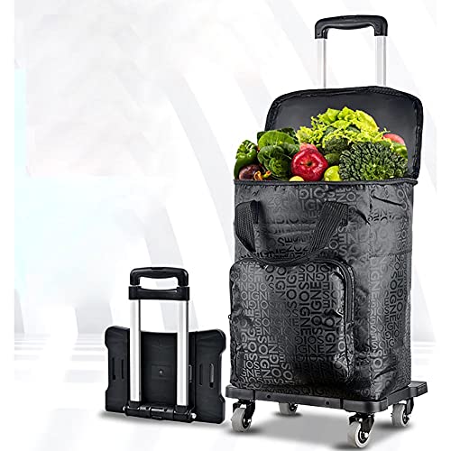 Carretilla plegable de mano con 4 ruedas giratorias y bolsa impermeable miniatura 2